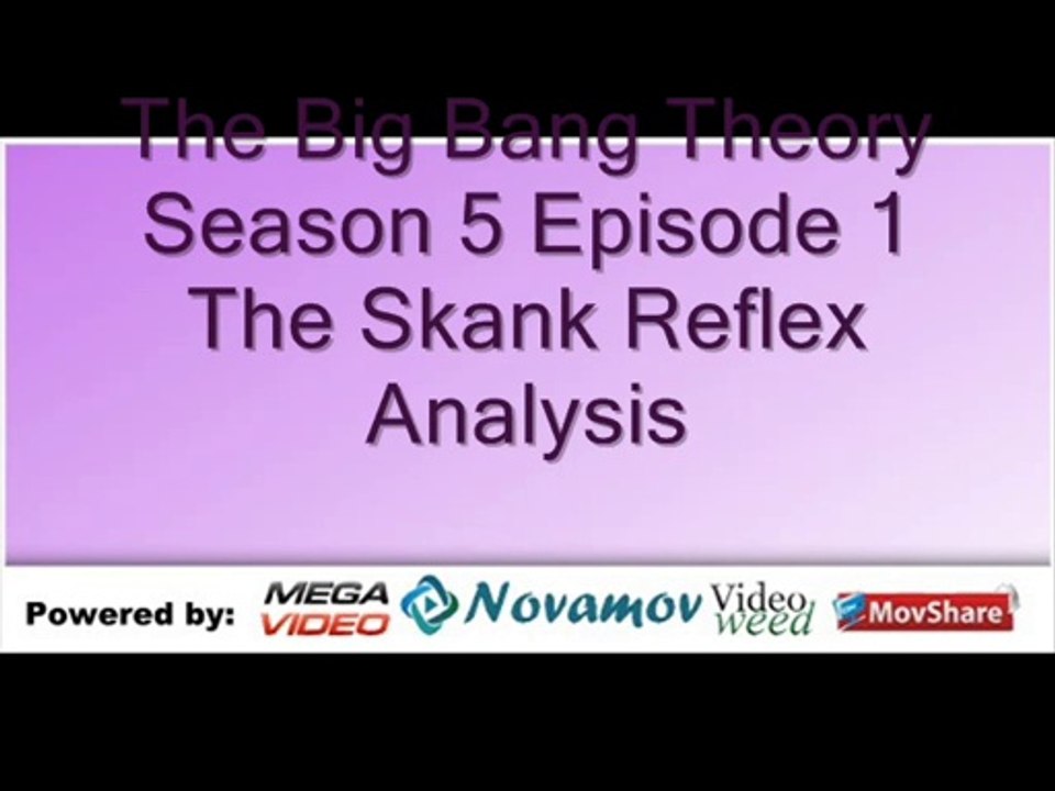 The Big Bang Theory Season 5 Episode 1 – The Skank Reflex Analysis