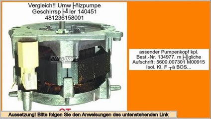 Holen Sie sich g�nstige Umwälzpumpe Geschirrspüler 140451 481236158001