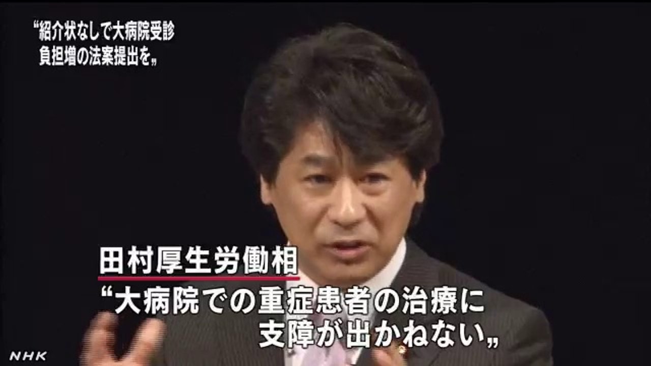 20140727紹介状なしの大病院受診 負担増の法案を