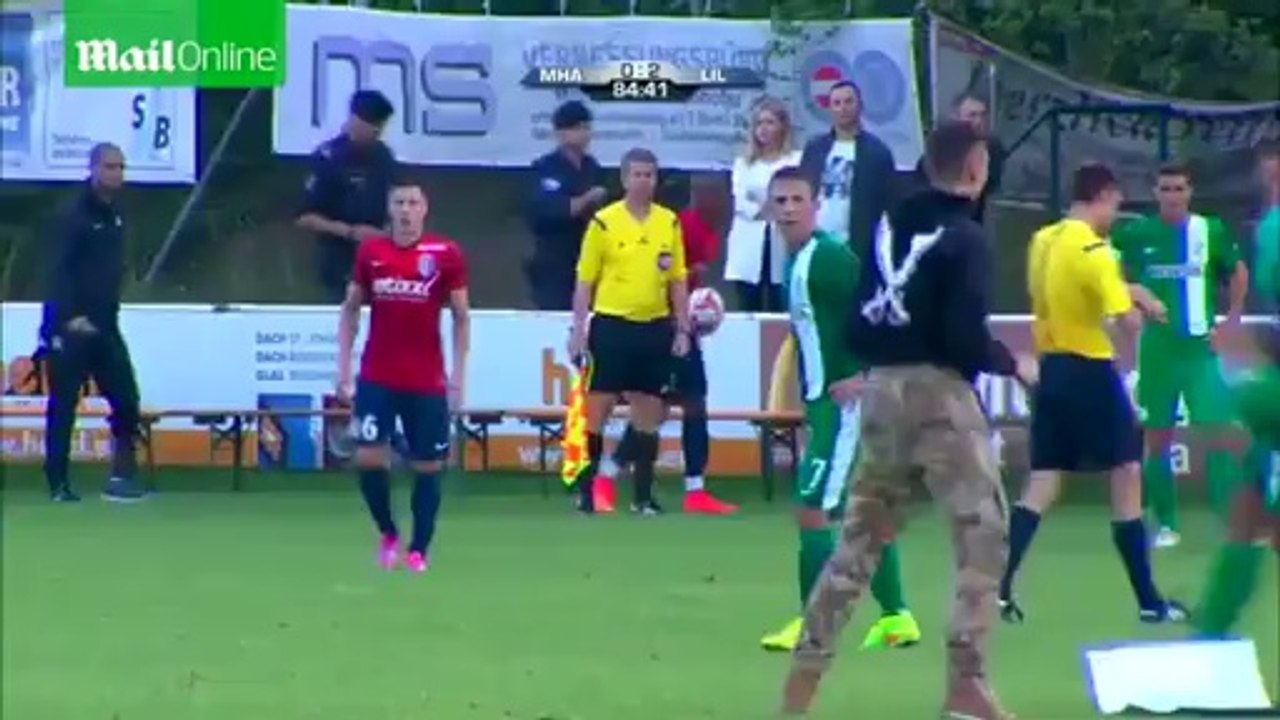 Gaza supporter showing defence