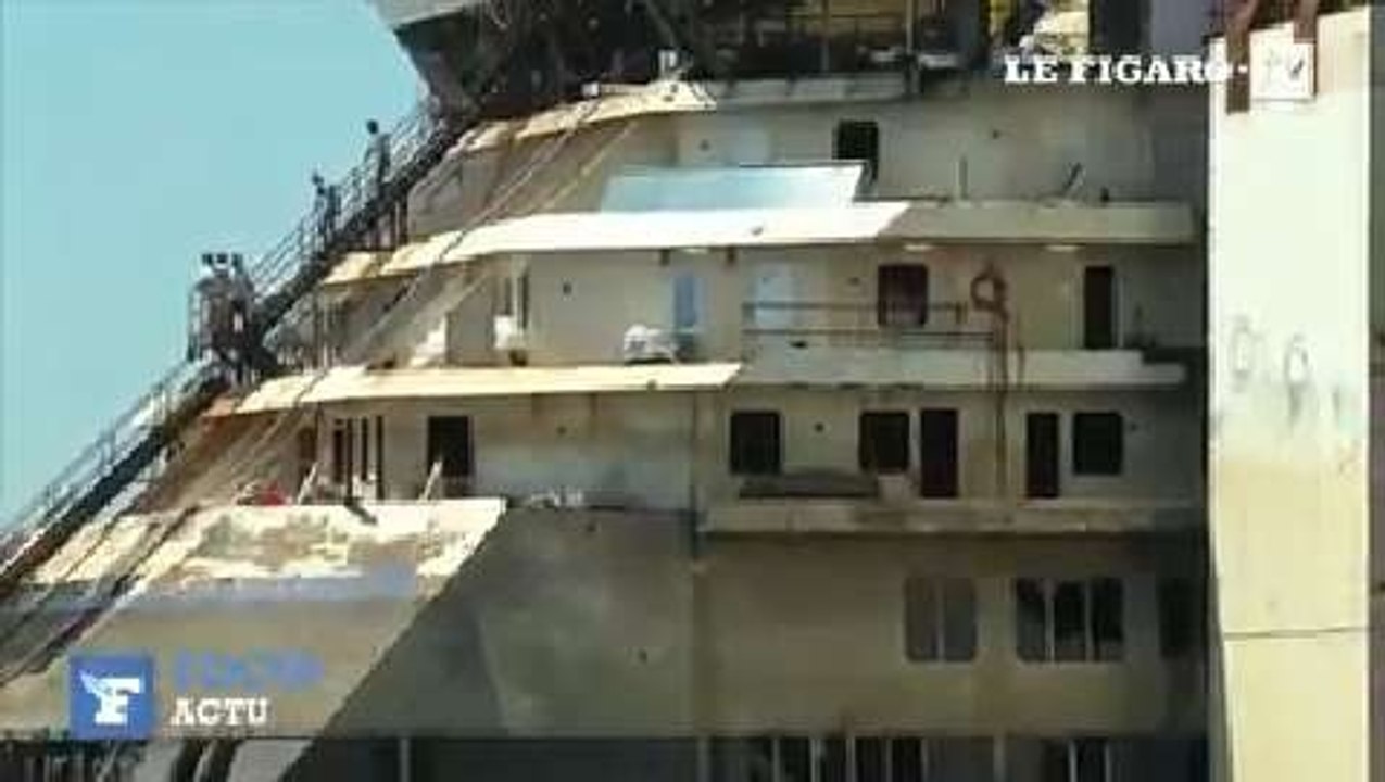 Le Concordia est arrivé au port de Gênes