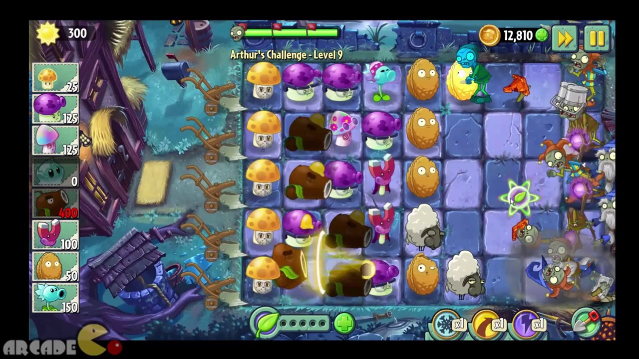Plants Vs Zombies 2 Dark Ages  Part 2 Arthur's Challenge Level 10 Dark Ages Wizard Zombies
