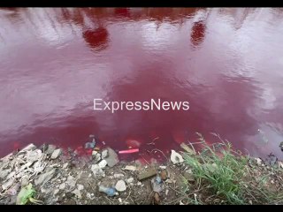 River turns blood RED overnight in mystery baffling entire Chinese city