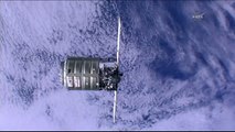 [ISS] Cygnus CRS-2 Grappled by Robotic Arm on ISS