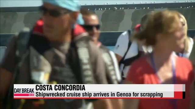 Costa Concordia arrives in Genoa for scrapping