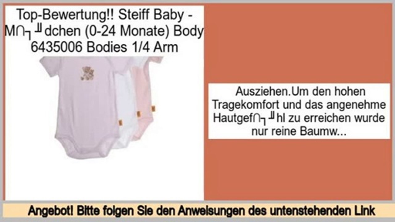 Best Brands Steiff Baby - M�dchen (0-24 Monate) Body 6435006 Bodies 1/4 Arm