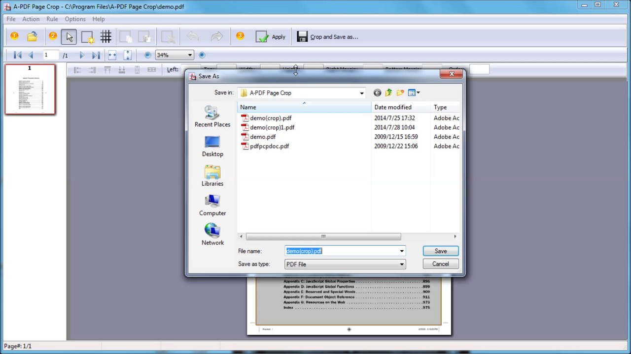 Crop the extra bleed position of PDF
