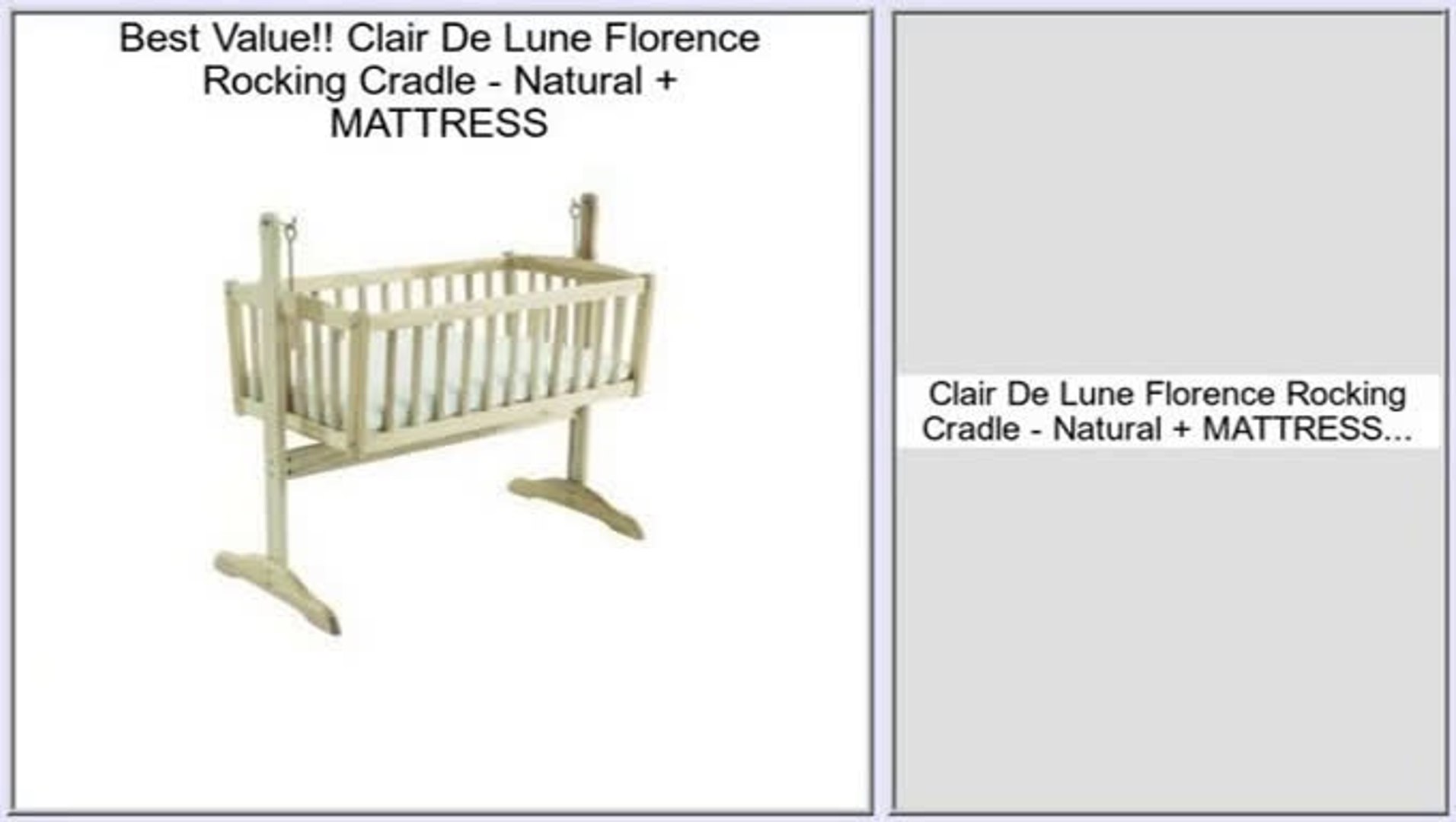 Best Price Clair De Lune Florence Rocking Cradle Natural