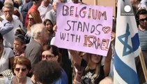 A Bruxelles manifestazione fiume filo-palestinese e marcia pro-israeliana
