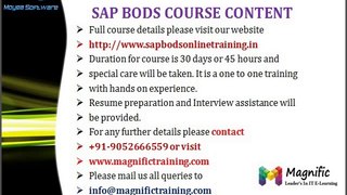 SAP BODS 4.0 OVERVIEW | Bods training & classes
