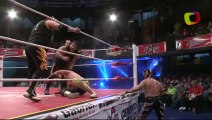 Dragon Lee, Fuego, Oro Jr. vs Metálico, Skándalo, Virus