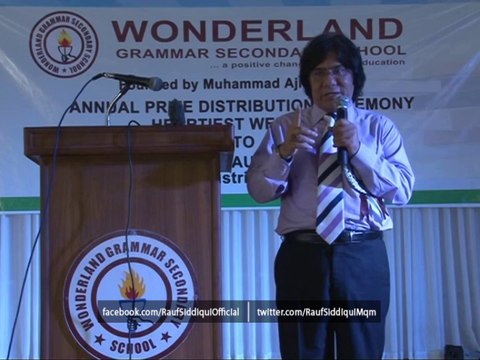 Provincial Minister for Industries & Commerce, Sindh, Rauf Siddiqui Attending Annual Prize Distribution Ceremony as Chief Guest in Wonderland Grammar Secondary School