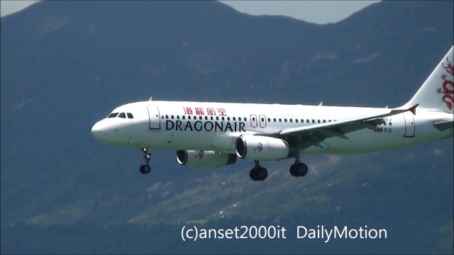 Airbus A320 Dragonair Landing in Hong Kong International Airport. Plane Spotting
