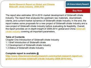 Global and Chinese Sildenafil citrate Industry 2019 Research Report