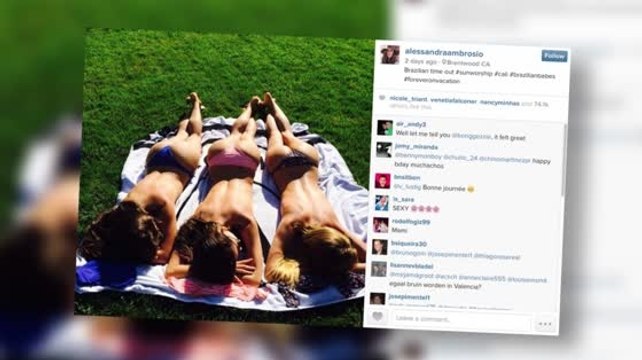Alessandra Ambrosio Sunbathes Topless