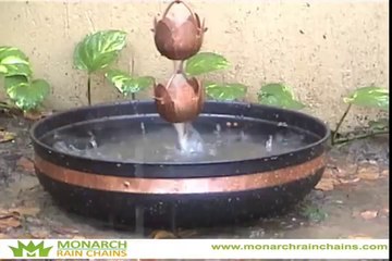 Monarch Copper Sundrop Rain Chain a beautiful addition to your outdoor space!