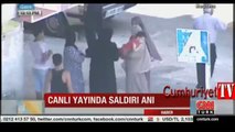 Canlı yayında saldırı anı