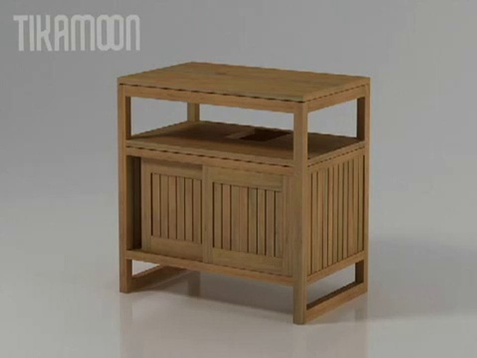 Salle de bain Tikamoon : meuble en teck Colonial Solo