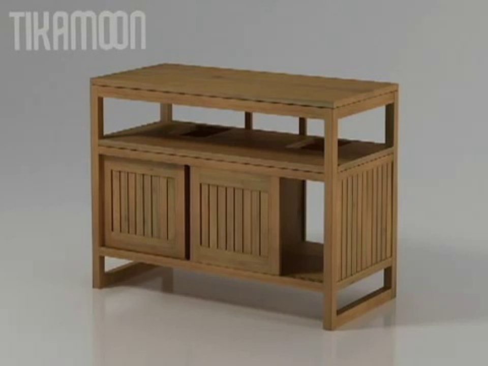 Meuble en teck Colonial duo pour salle de bain Tikamoon