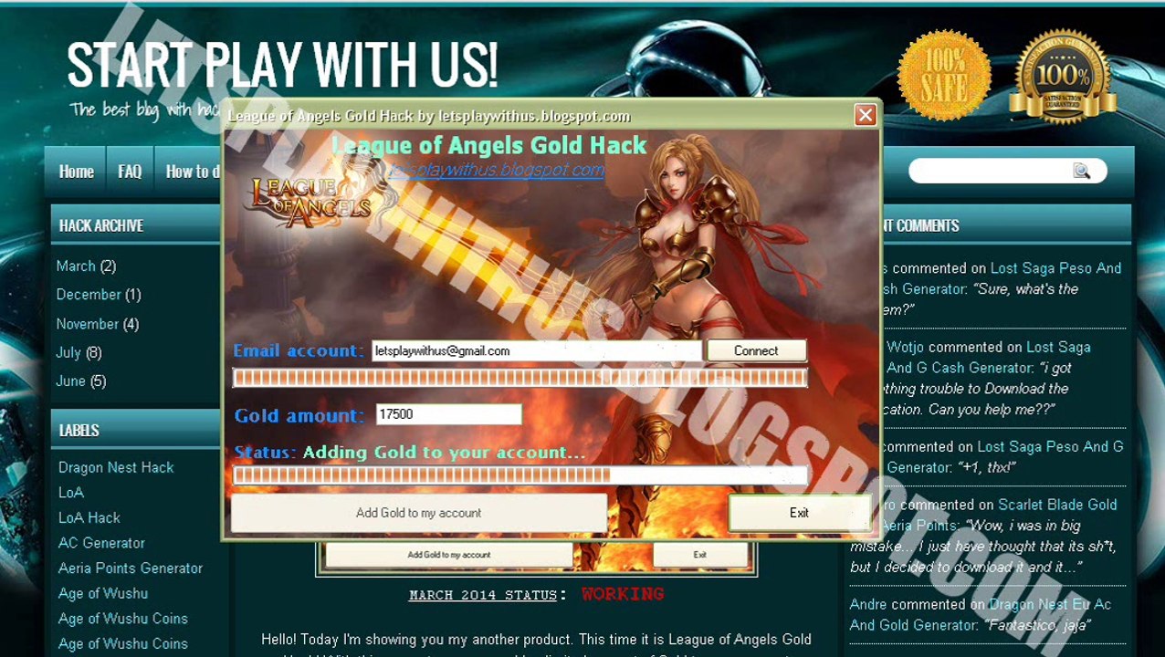 League of Angels Gold Hack