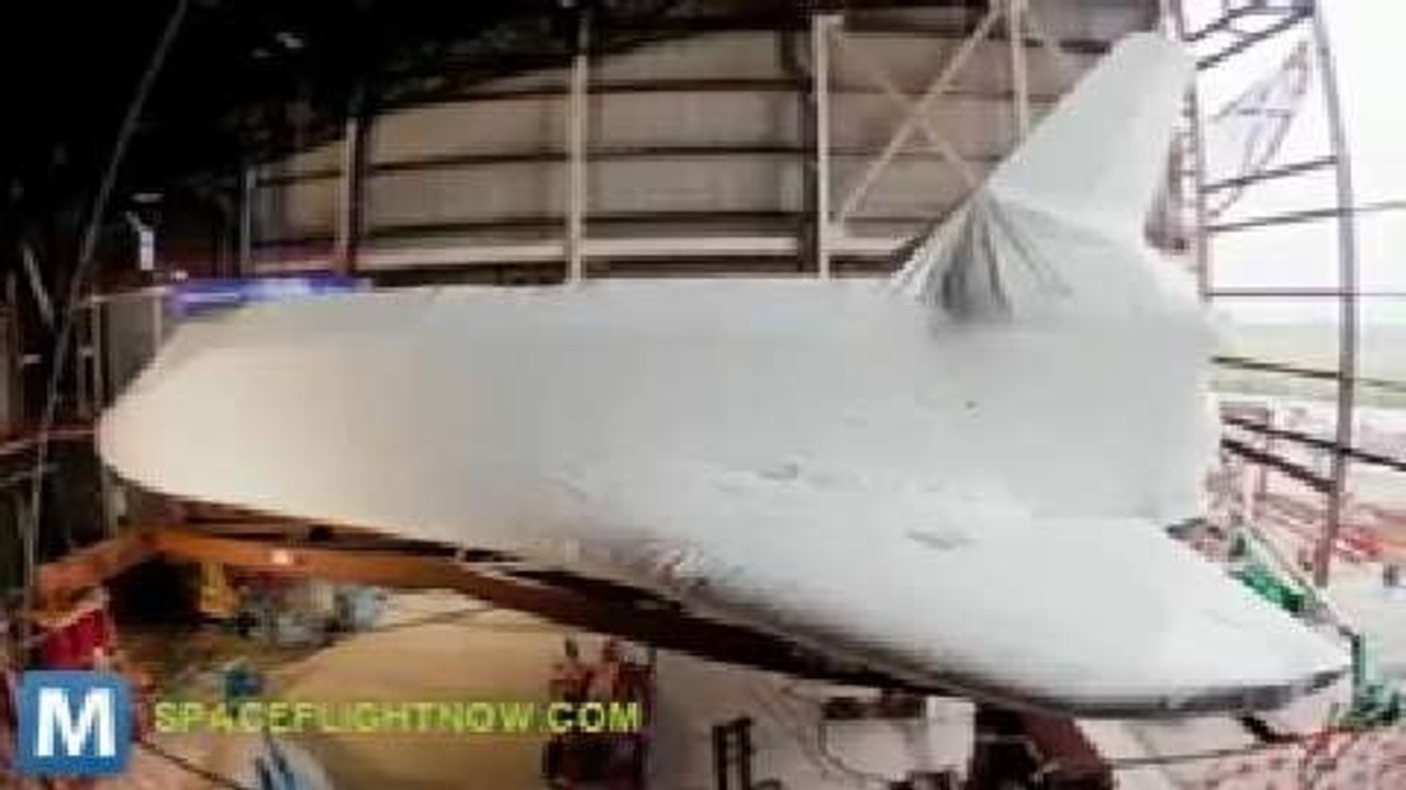 Space Shuttle Atlantis Wrapped in Shrink Wrap for Safe Keeping