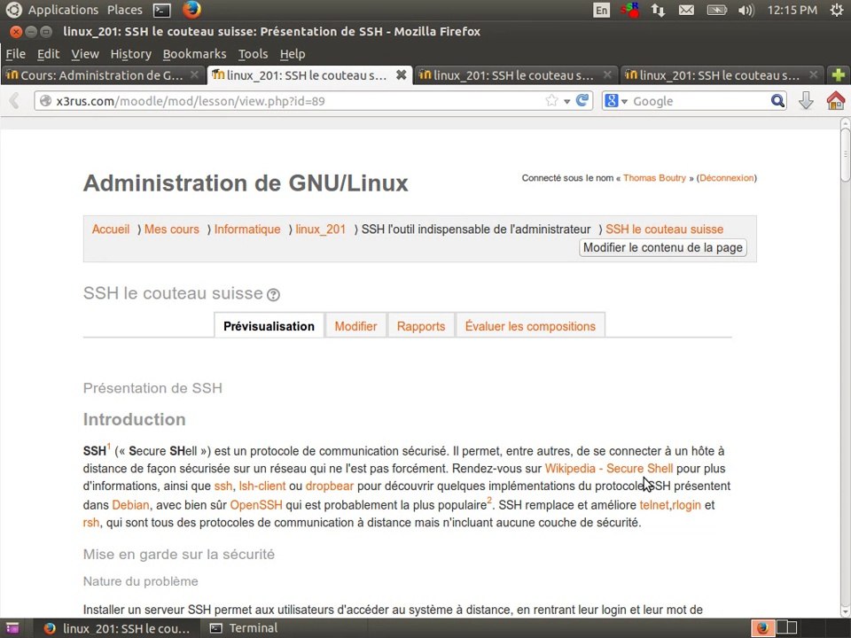 Administration de GNU/Linux (Linux201 cours 15)