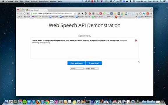Google Chrome Web to Speech Demo