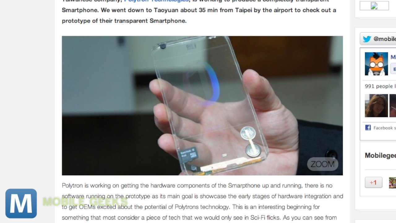 Polyvision Technologies Debuts Transparent Phone Prototype