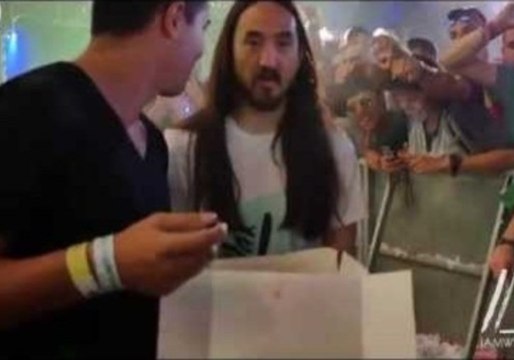 Woman Gets a Face of Steve Aoki Birthday Cake