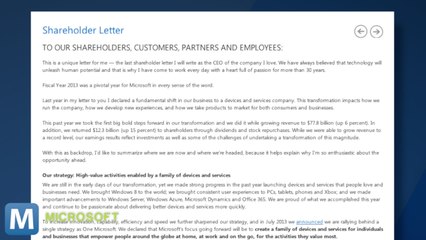 Microsoft CEO Steve Ballmer’s Last Letter to Shareholders and Other News You Need to Know