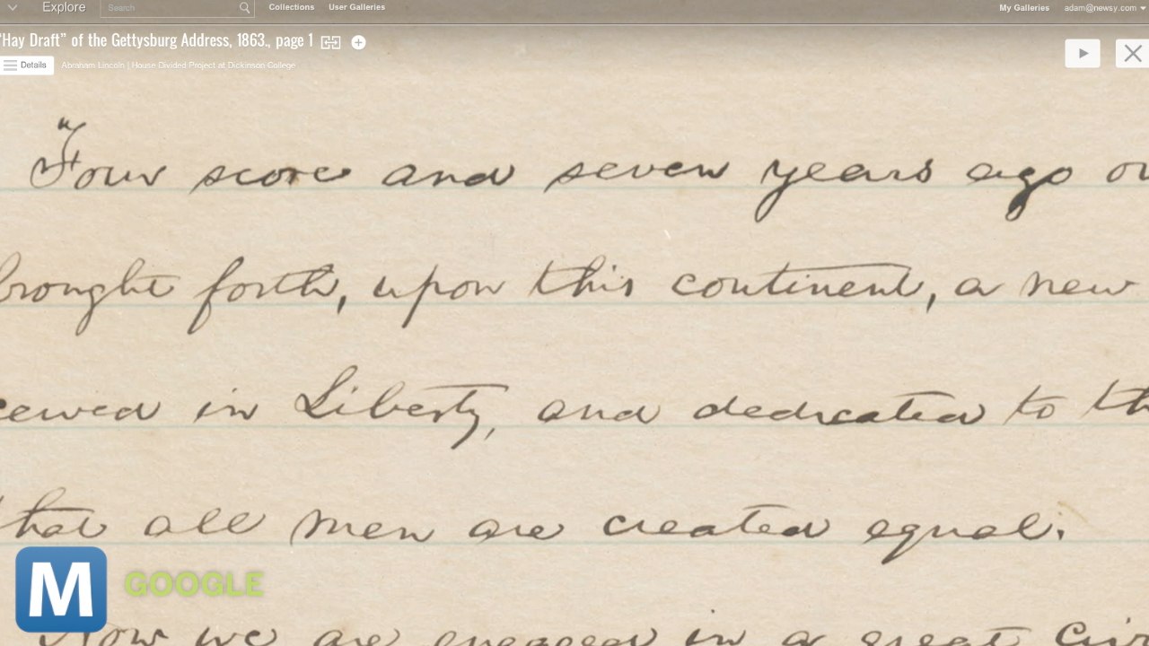 Google Launches Interactive Exhibits Around Lincoln’s Gettysburg Address