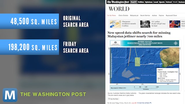 Search Area Shifts for Malaysia Airlines Flight 370