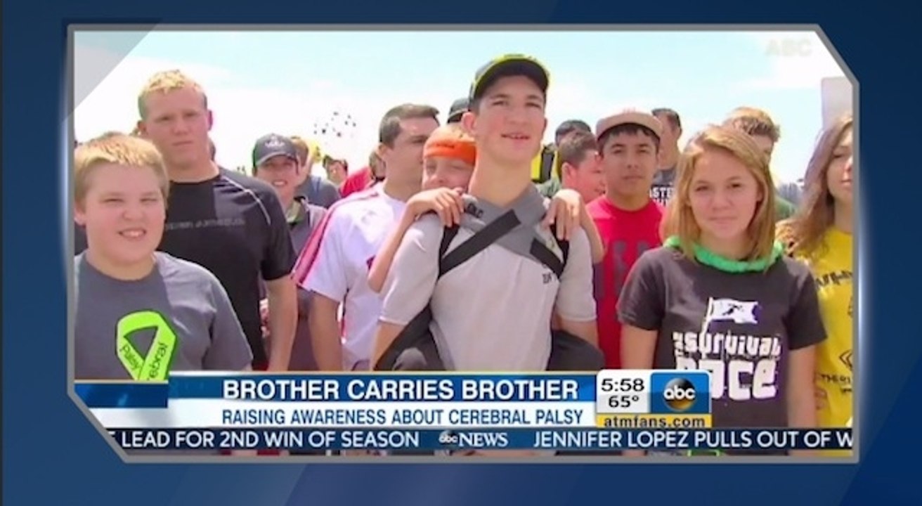 Teen Carries Brother On Back 40 Miles To Raise Cerebral Palsy Awareness