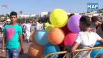 أعداد كبيرة من المواطنين تحتفل بالرباط بمناسبة حلول عيد الفطر المبارك 