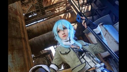 Eshopcos.com - Sword Art Online Phantom Bullet Sinon Cosplay + Costume