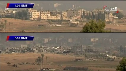 Neighborhood in Gaza flattened