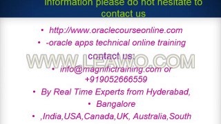 Oracle Apps Training and Tutorials Available Online for technical training