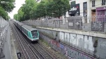 Il saute depuis le toit sur un métro parisien à toute allure