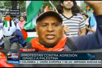 Mexicanos se manifiestan en apoyo al pueblo palestino