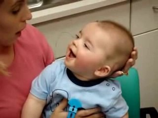 8 Month Old Deaf Baby's Reaction To Cochlear Implant Being Activated