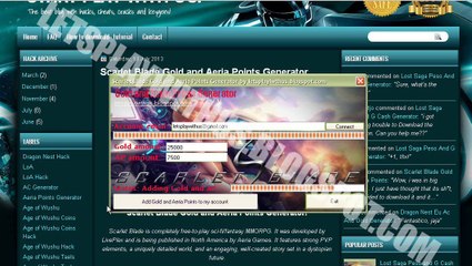 Scarlet Blade Gold and Aeria Points Generator