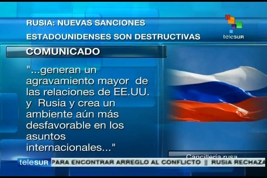 Serguéi Lavrov dice que sanciones a Rusia agravan relación con EE.UU.
