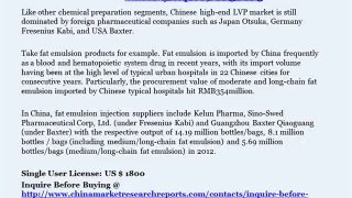 Overview of China Large Volume Parenteral (LVP) Industry Development Forecast to 2015