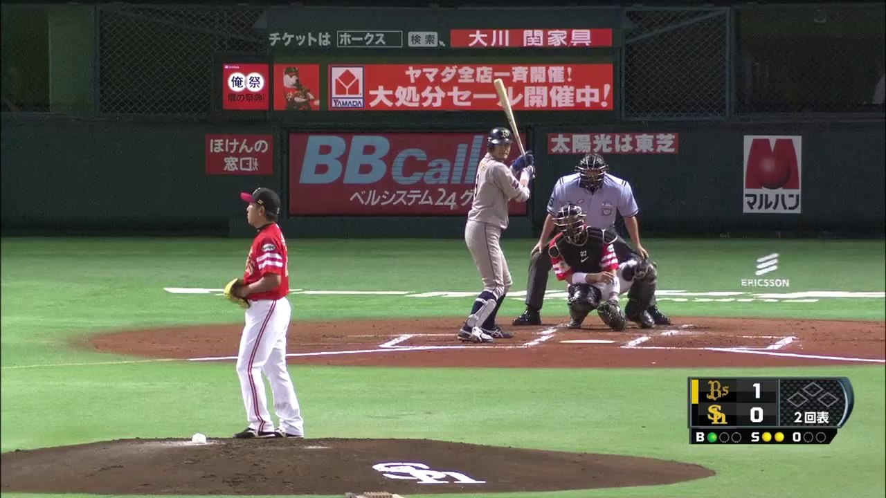 【プロ野球パ】復帰後初勝利へ！大隣、初回に先制許すも2回は2K三者凡退  2014 07 27 H-Bs