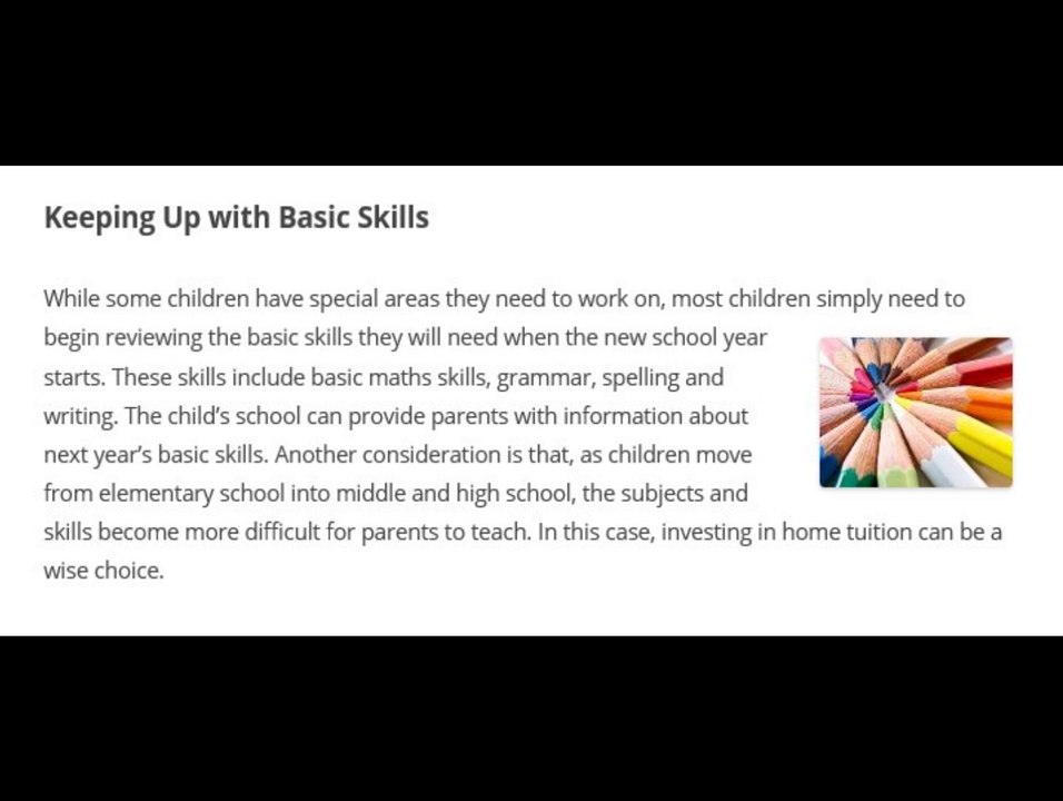 Student Support Centre - How to Keep Children from Falling Behind Over the Summer Holidays