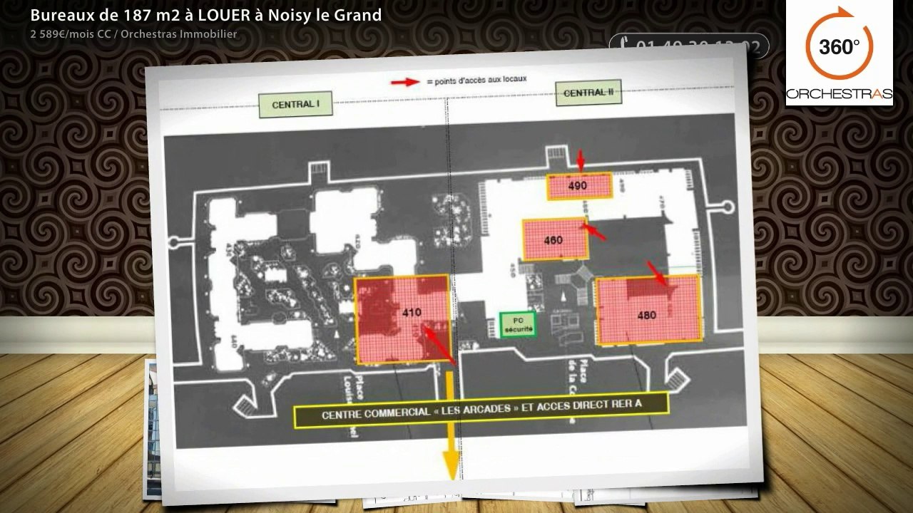 Bureaux de 187 m2 à LOUER à Noisy le Grand