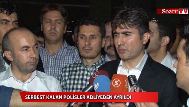 Serbest kalan polisler adliyeden ayrıldı