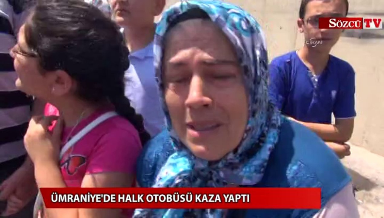 Ümraniye'de halk otobüsü kaza yaptı