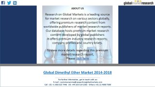 Global dimethyl ether market demand expected to grow as a diesel substitute