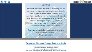 Snapshot Biomass Energy Sector in India